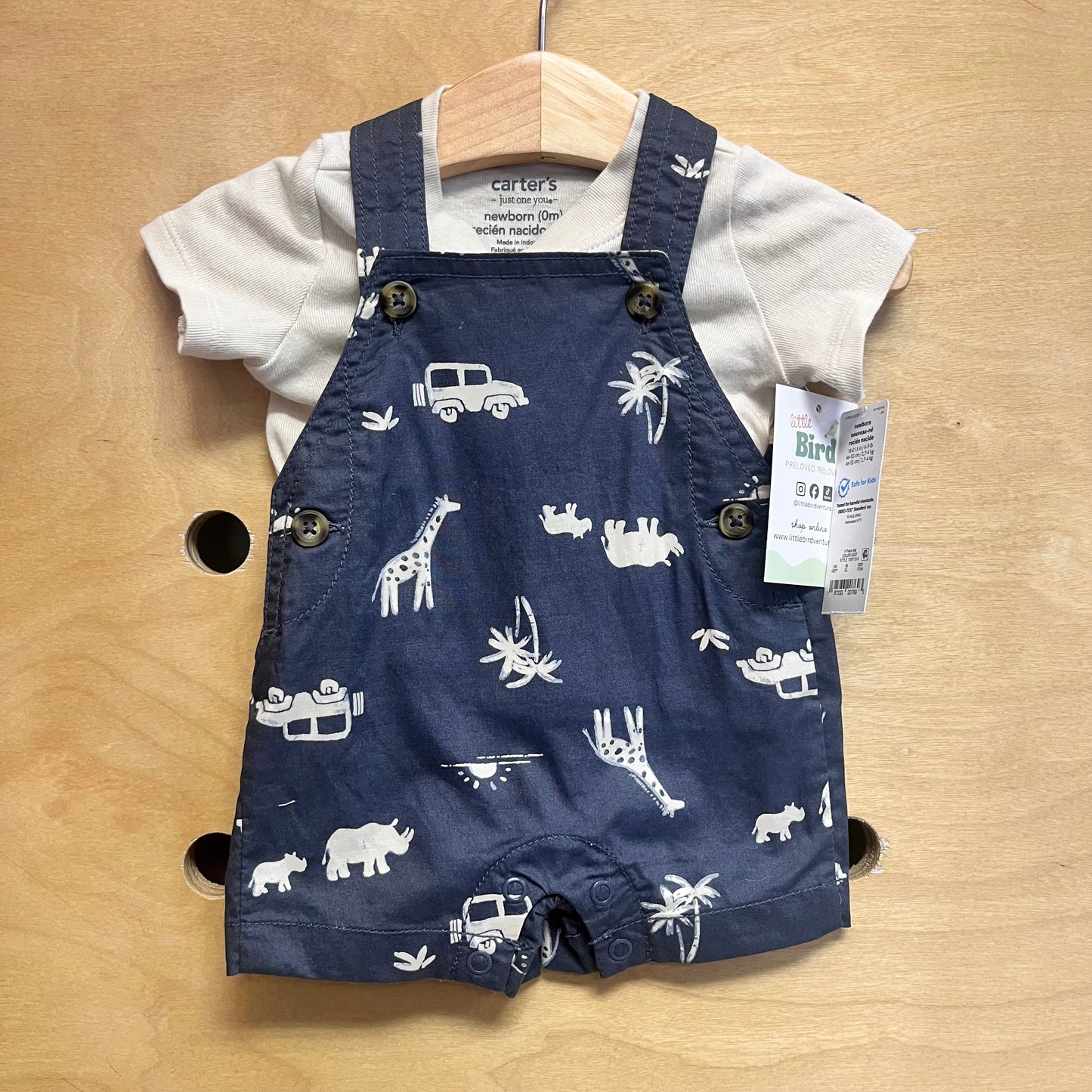 Cream Tee/Teal Safari Shortalls NEW!