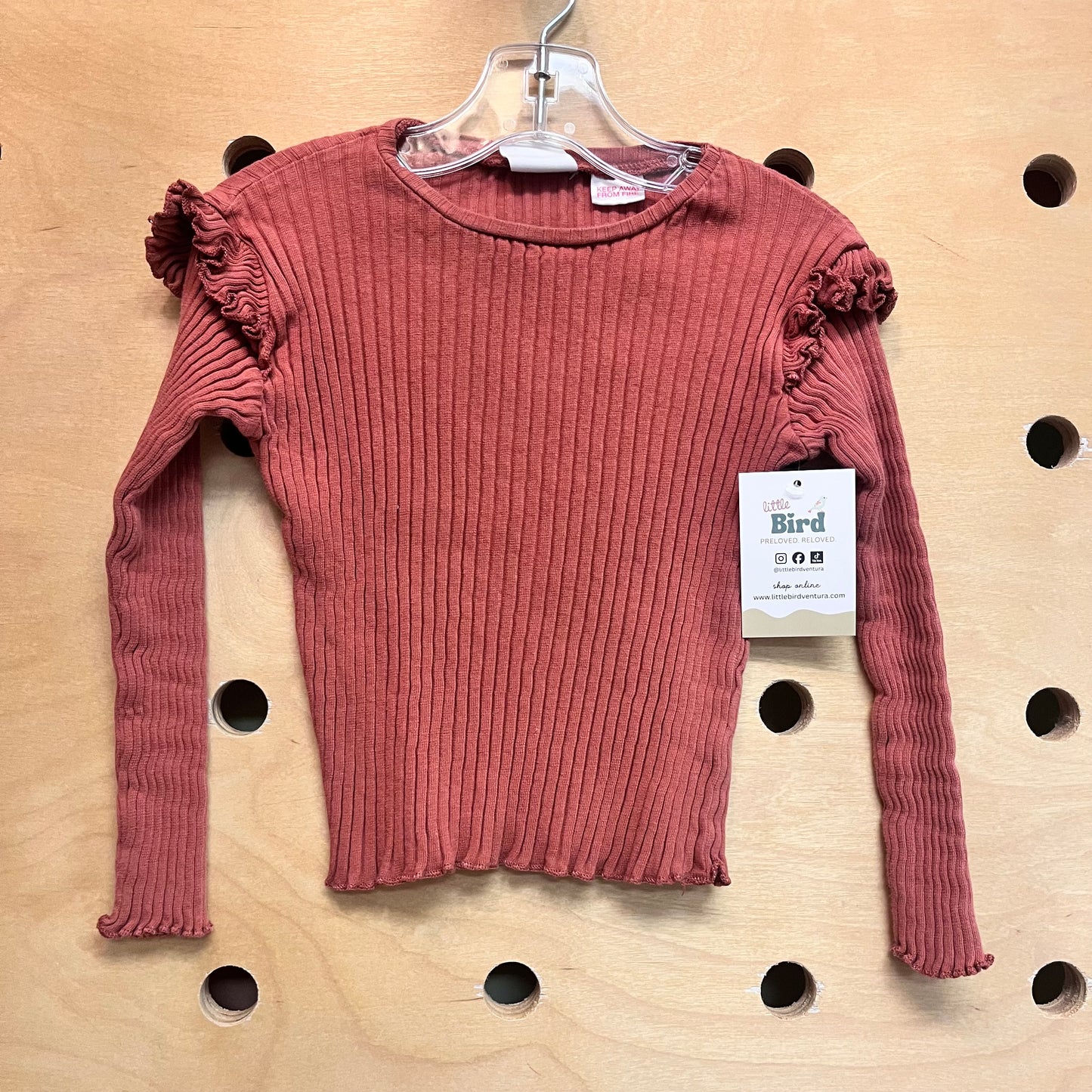Clay Ribbed Long Sleeve