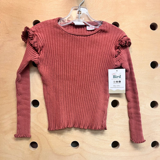 Clay Ribbed Long Sleeve