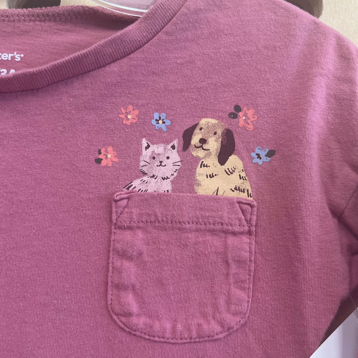 Dusty Pink Dog & Cat LS Tee