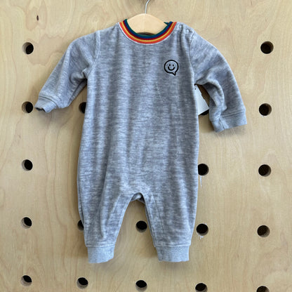 Grey Fleece Keep Smiling Romper