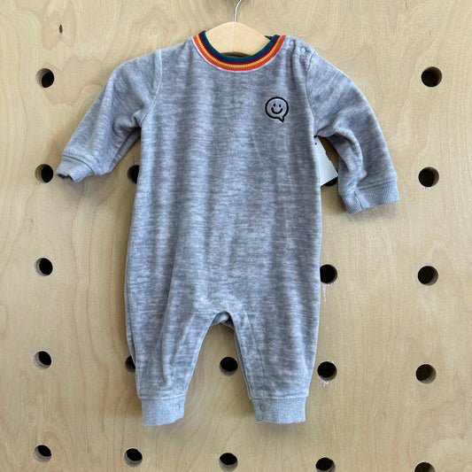 Grey Fleece Keep Smiling Romper