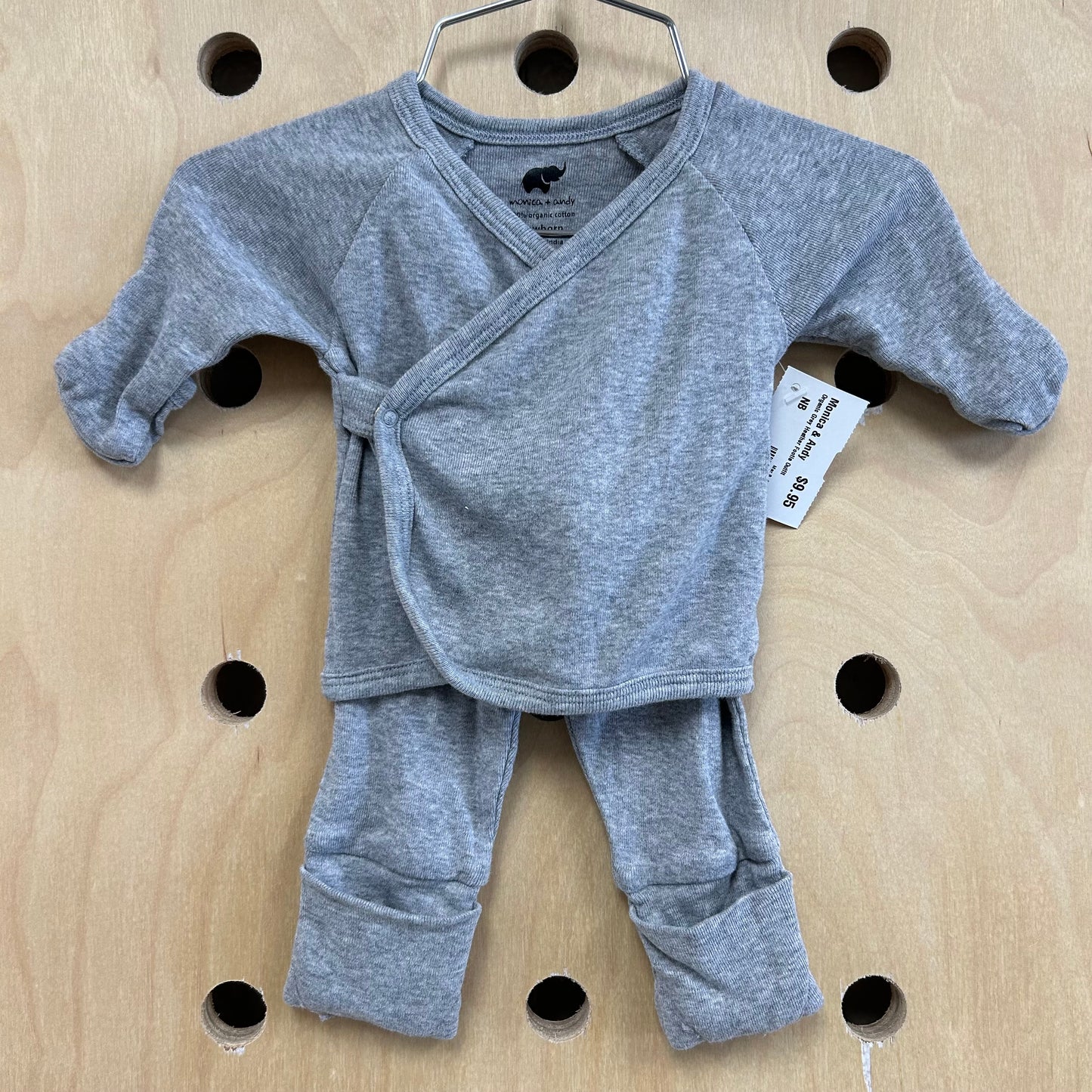 Organic Grey Heather Footie Outfit