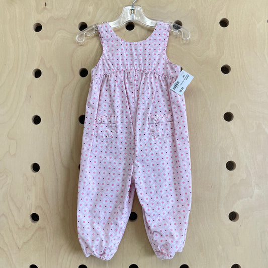 Pink Floral Bow-Back Romper