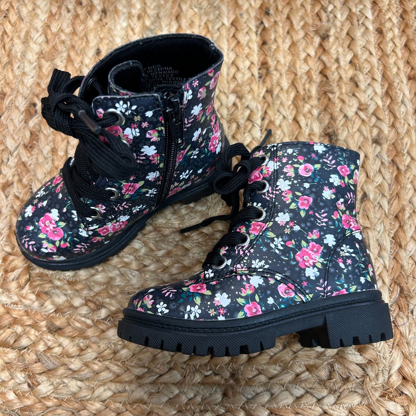 Floral Zip-Up Boots