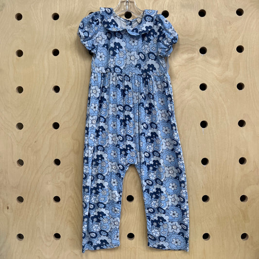 Blue Bamboo Collared Romper