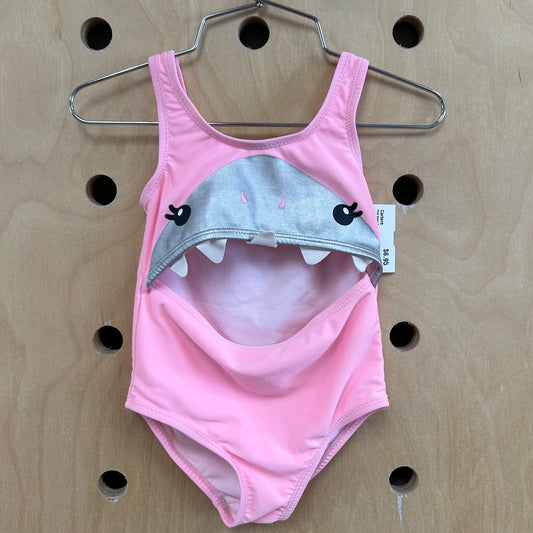 Pink Shark Cutout Swimsuit