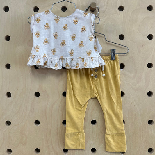 Cream+Yellow Floral Outfit