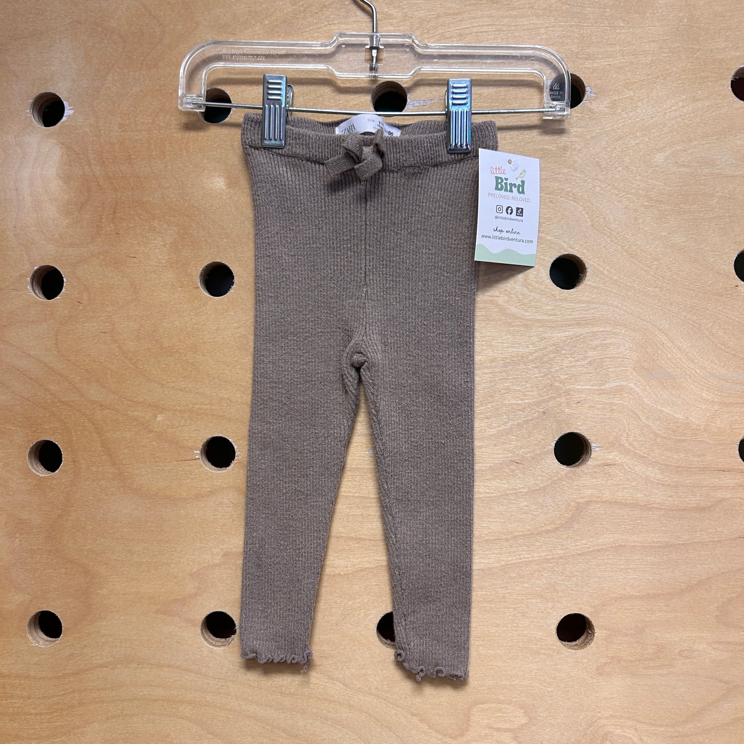 Brown Ribbed Leggings