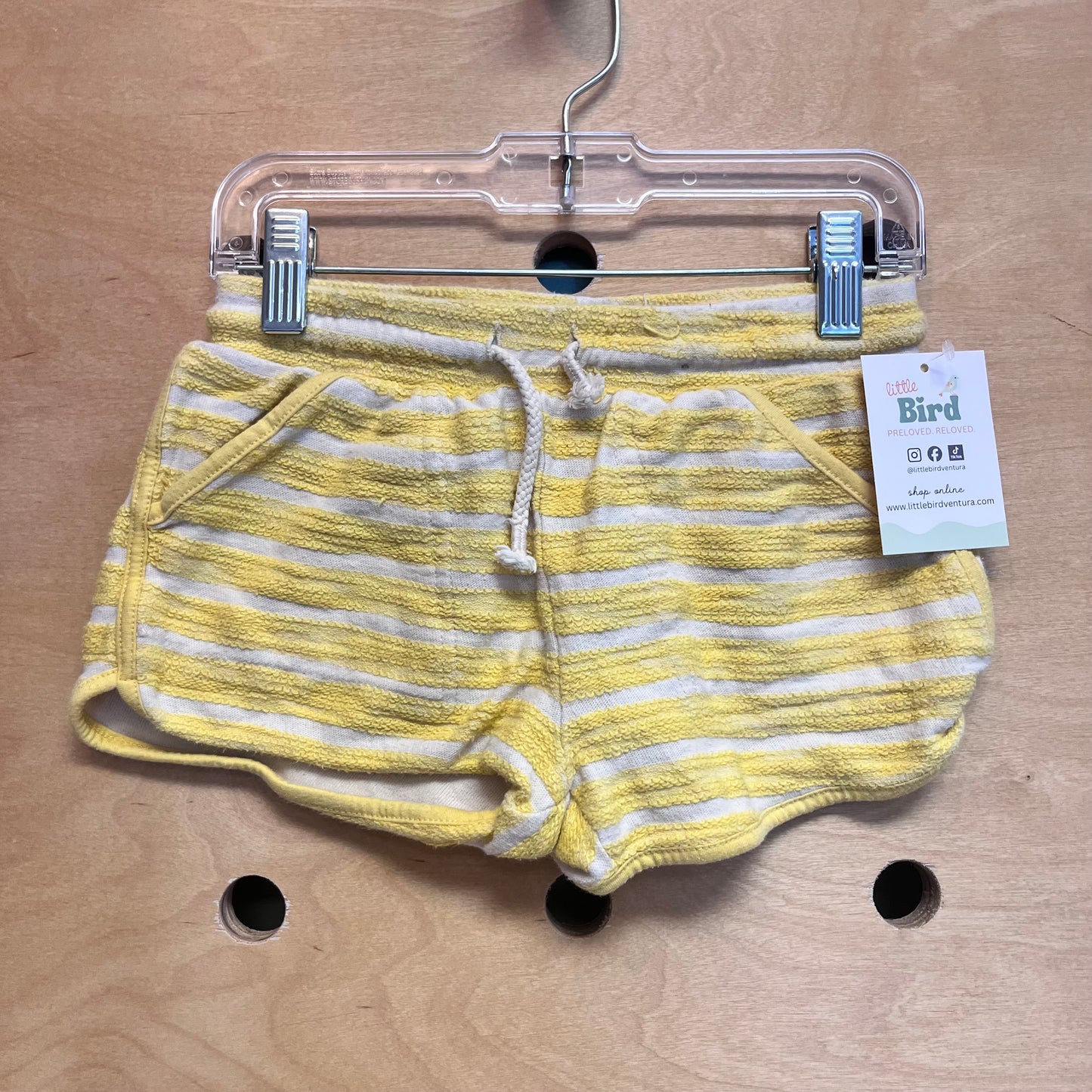 Yellow/White Striped Terry Shorts