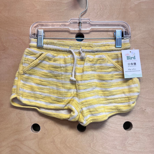 Yellow/White Striped Terry Shorts
