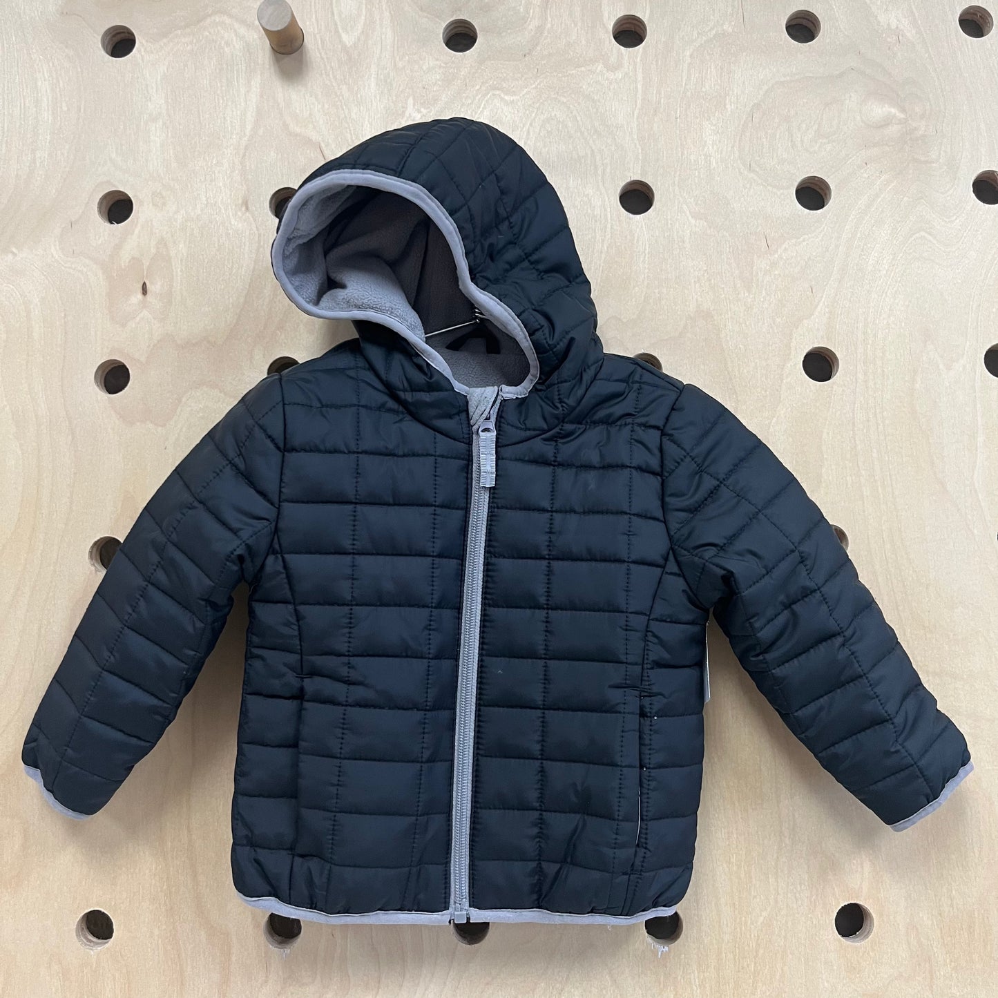 Black Fleece-Lined Coat