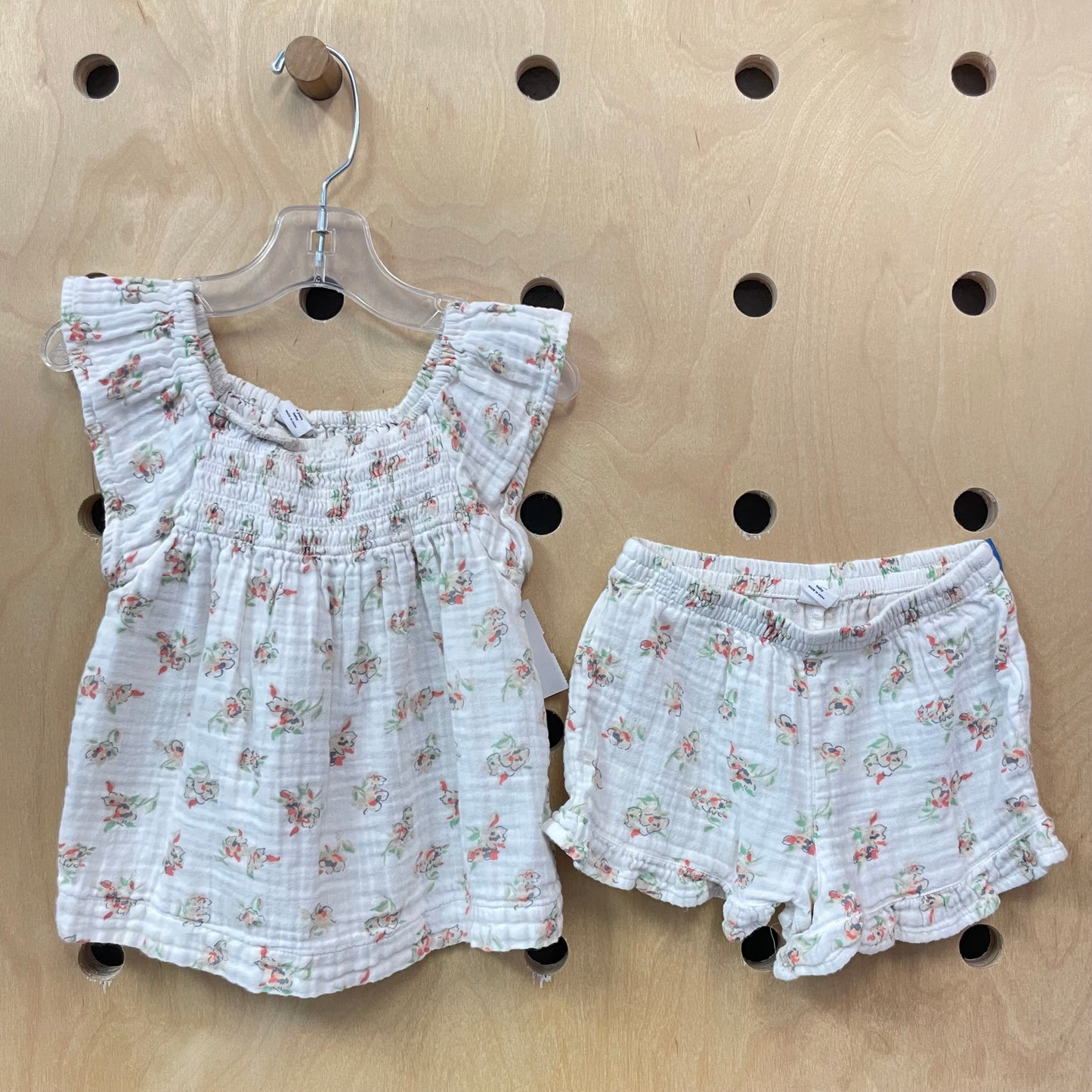 White Floral Gauze Outfit