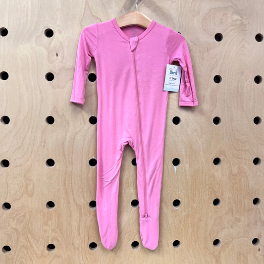 Pink Bamboo Zip Footies