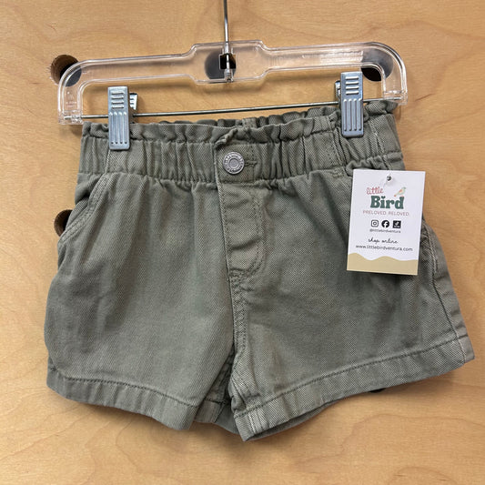 Green Pull On Denim Shorts