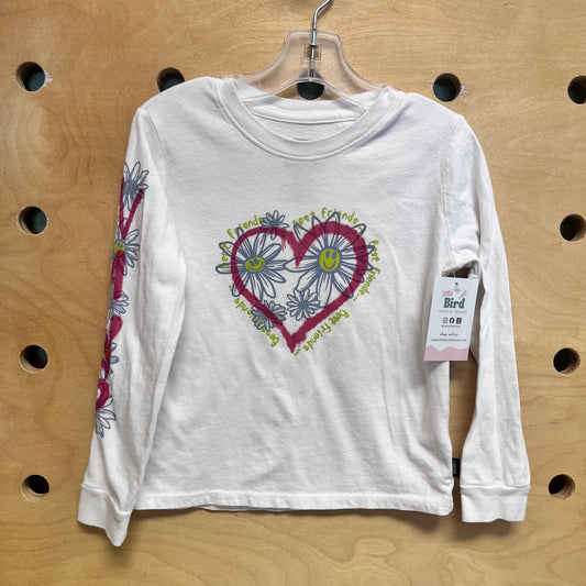 White 'Best Friends' Heart LS