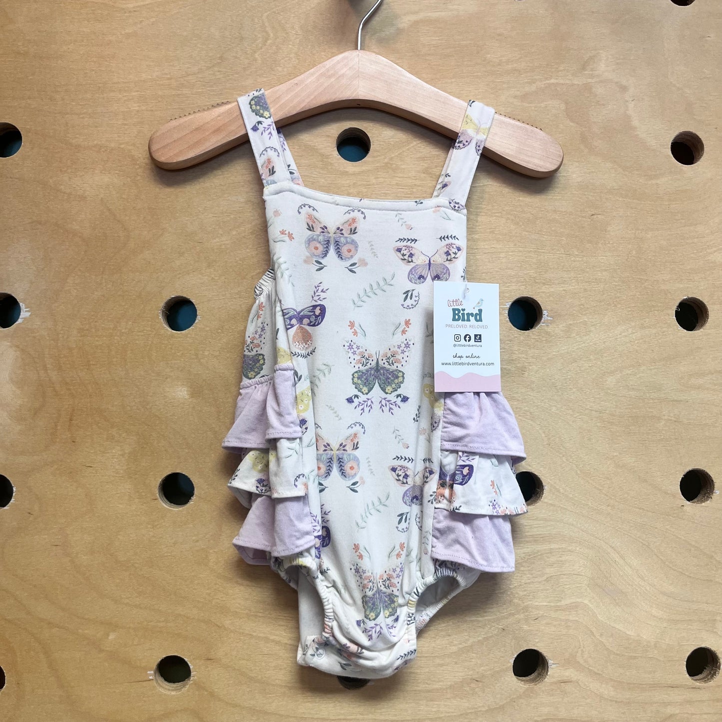 Floral Butterflies Bamboo Ruffle Romper