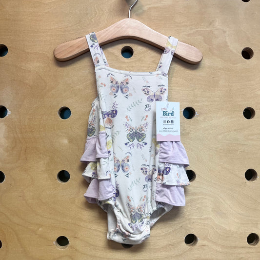 Floral Butterflies Bamboo Ruffle Romper