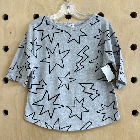 Grey + Black Shapes Boxy Tee