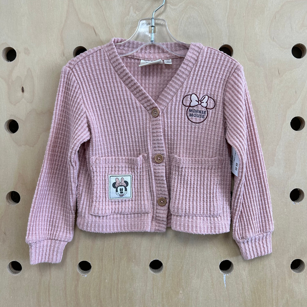 Pink Waffle Knit Minnie Cardigan