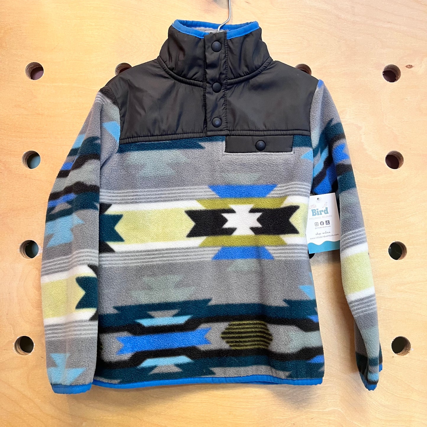 Grey/Blue Aztec Fleece Jacket
