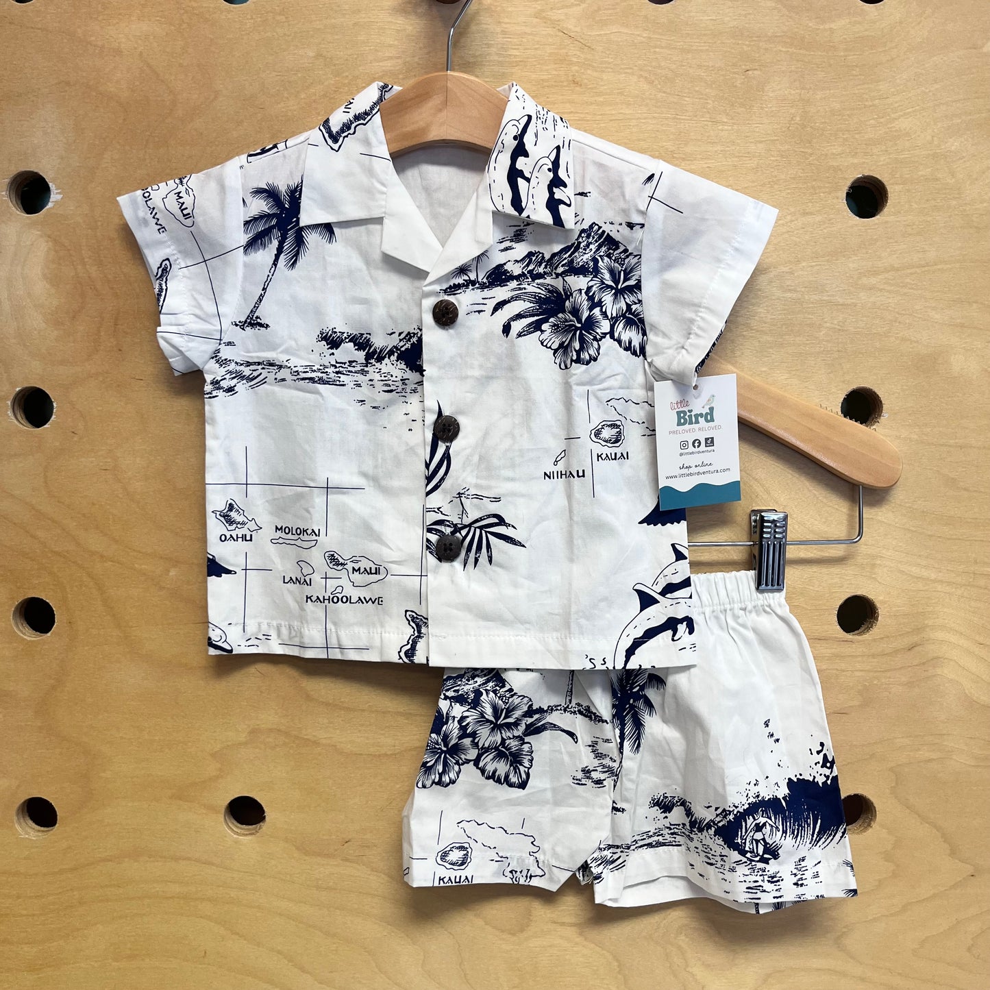 White & Navy Hawaiian Islands Set