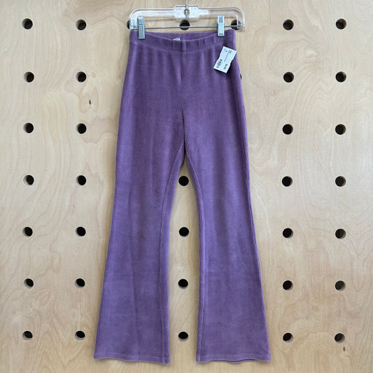 Purple Soft Cord Flare Pants