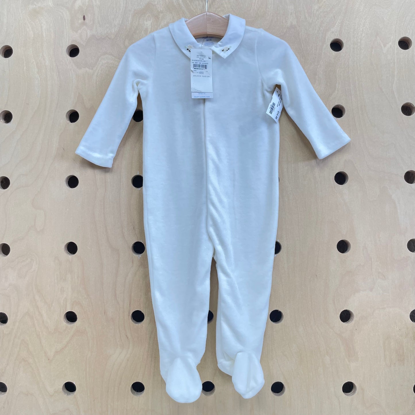 Cream Velour Footies NEW!