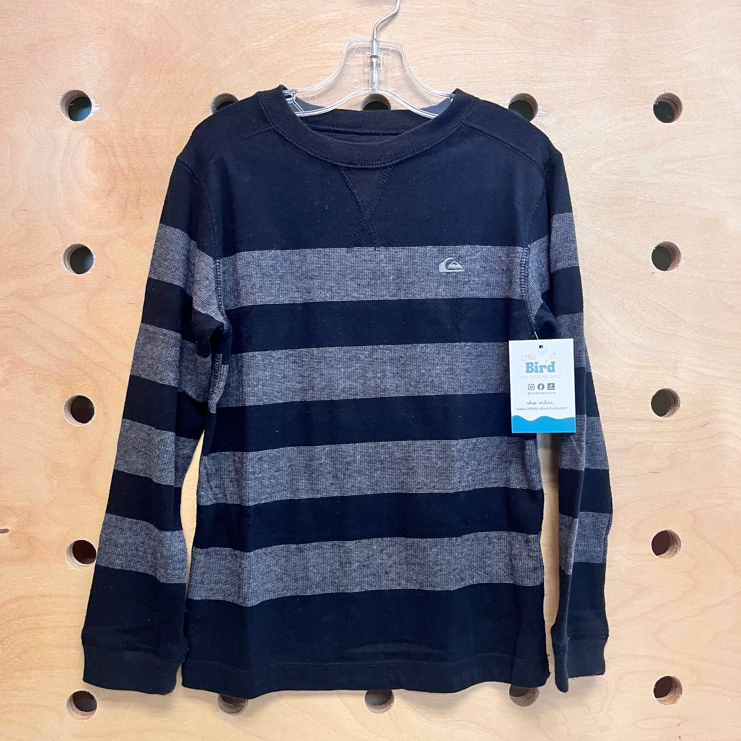 Black & Grey Ribbed LS  Tee