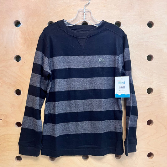 Black & Grey Ribbed LS  Tee