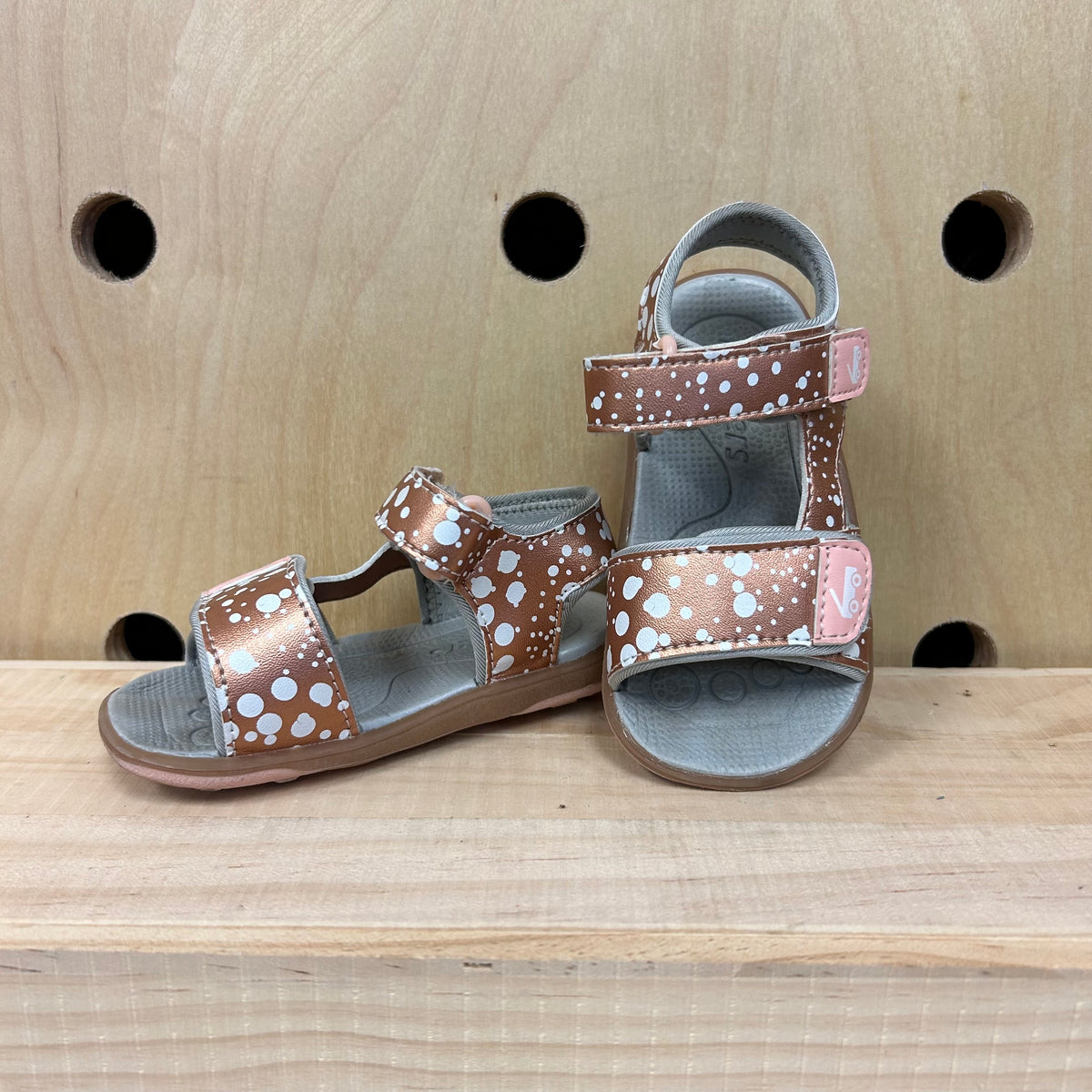 Rose Gold Velcro Sandals