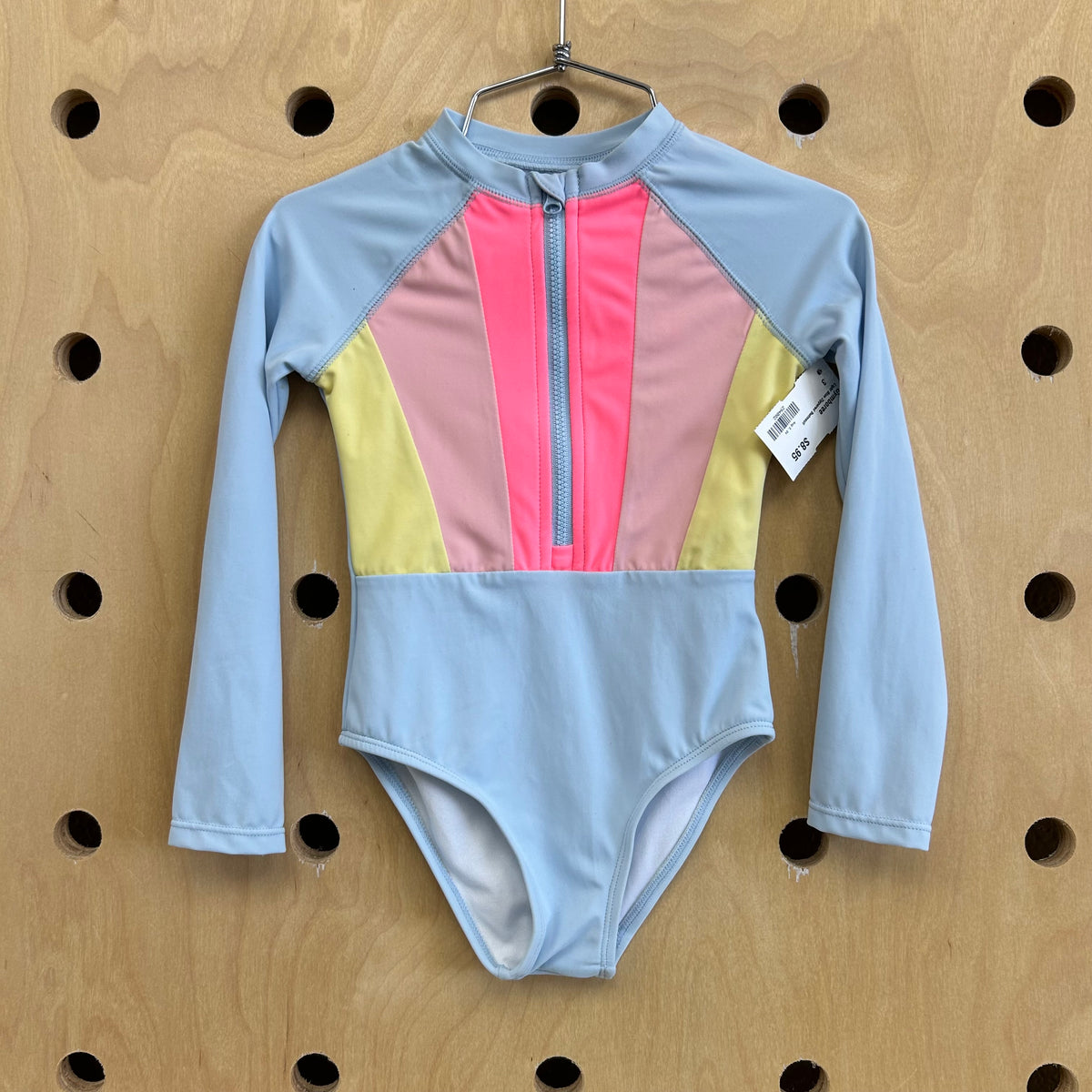Light Blue Zippered Swimsuit