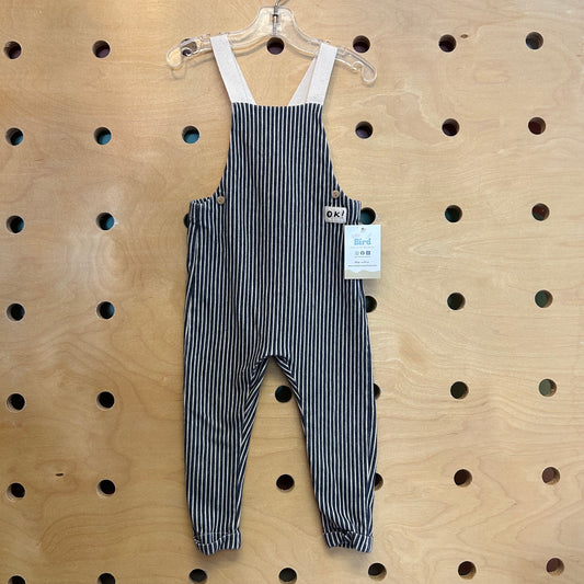 Navy/White Striped 'OK!' Coveralls