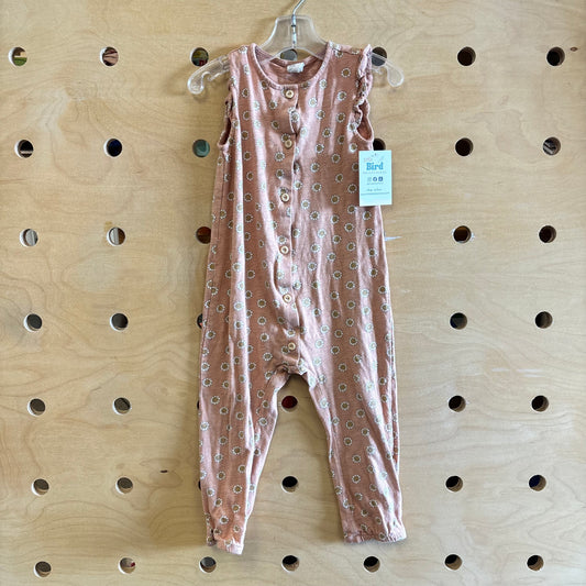 Organic Peach Floral Romper