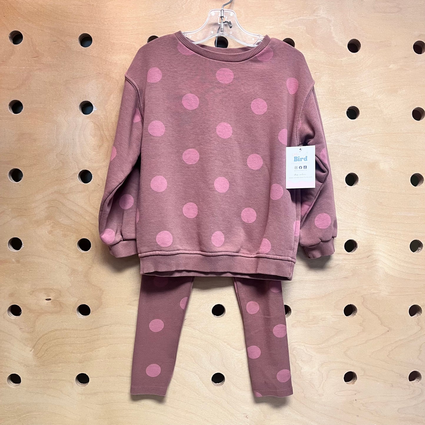 Mauve Polka Dot Sweatshirt & Leggings