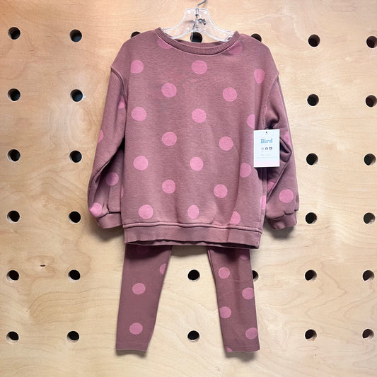 Mauve Polka Dot Sweatshirt & Leggings