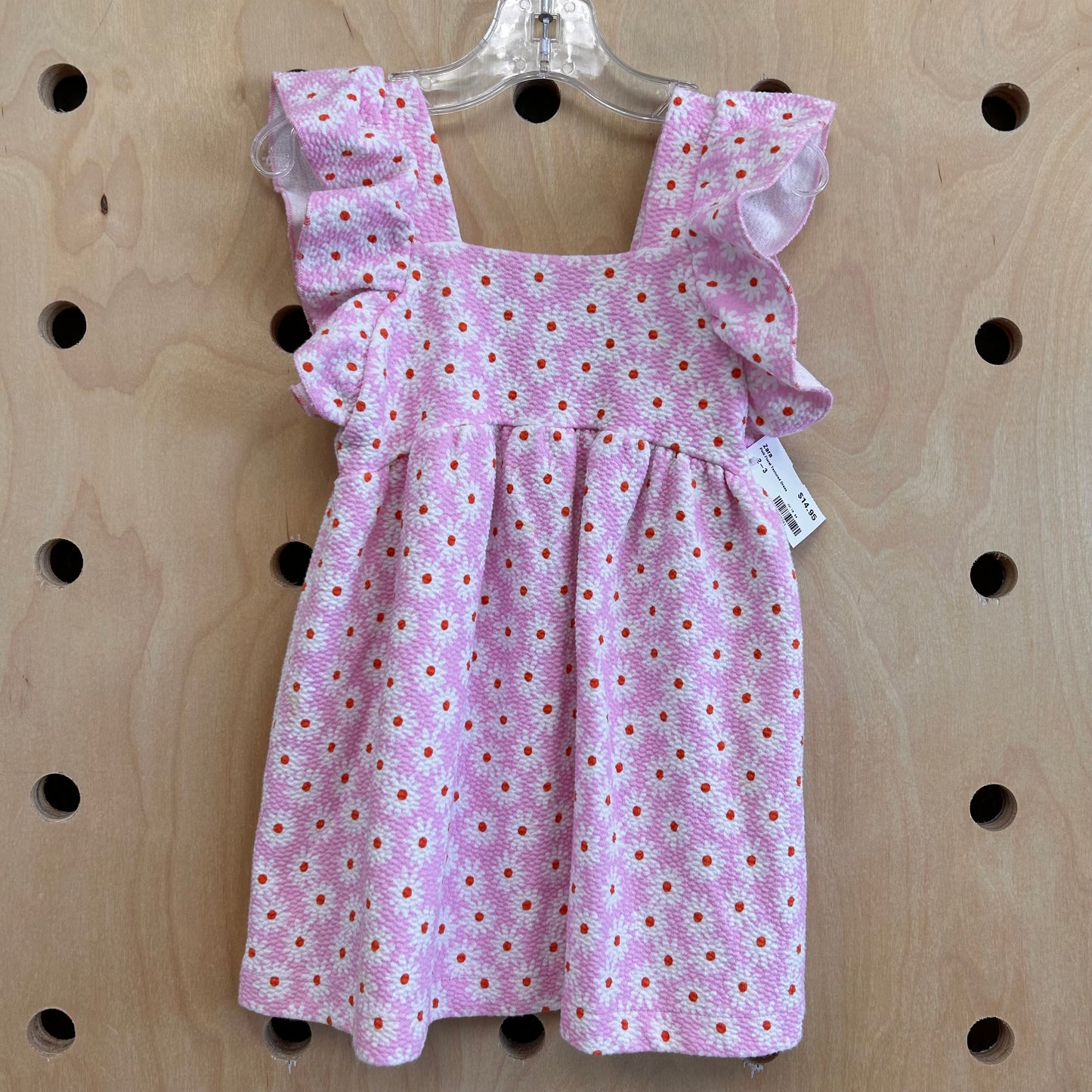 Pink Floral Textured Dress