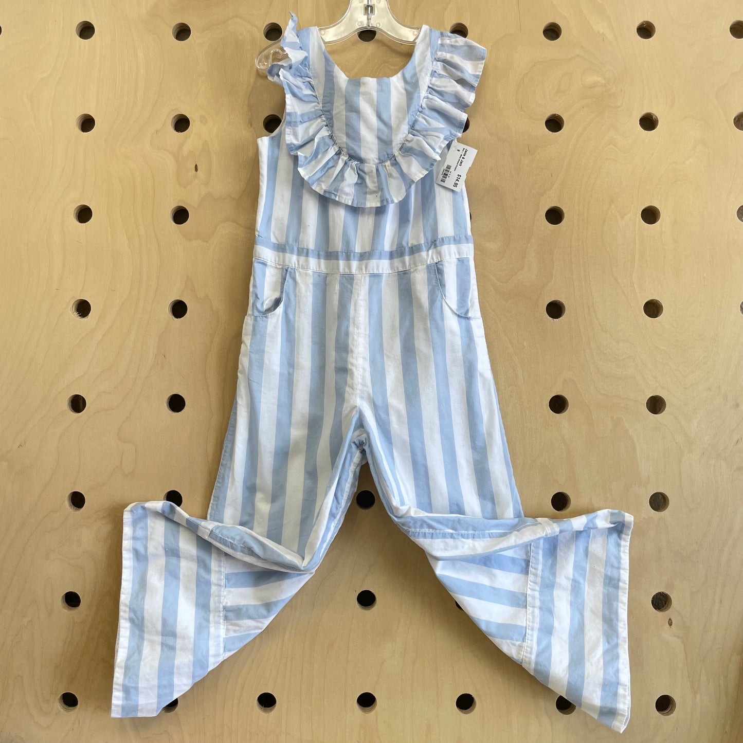 Blue + White Striped Romper