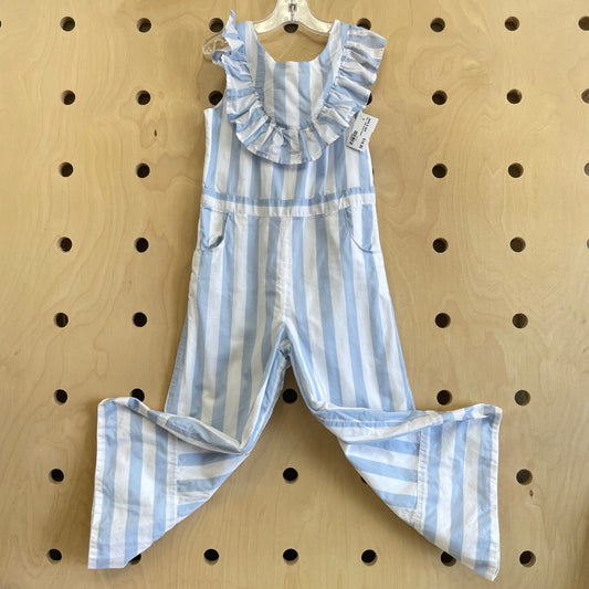 Blue + White Striped Romper