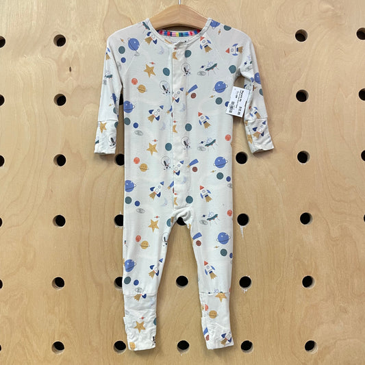 Cream Outer Space Bamboo Pajamas