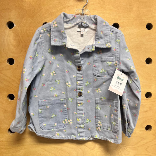 Blue/Pink Floral Button Jacket