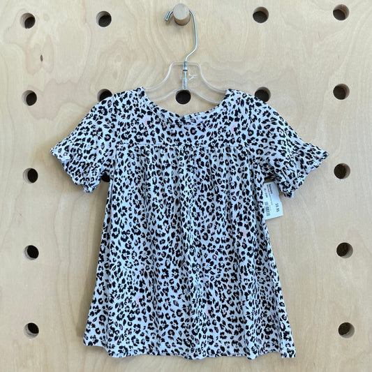 White Floral Leopard Print Dress