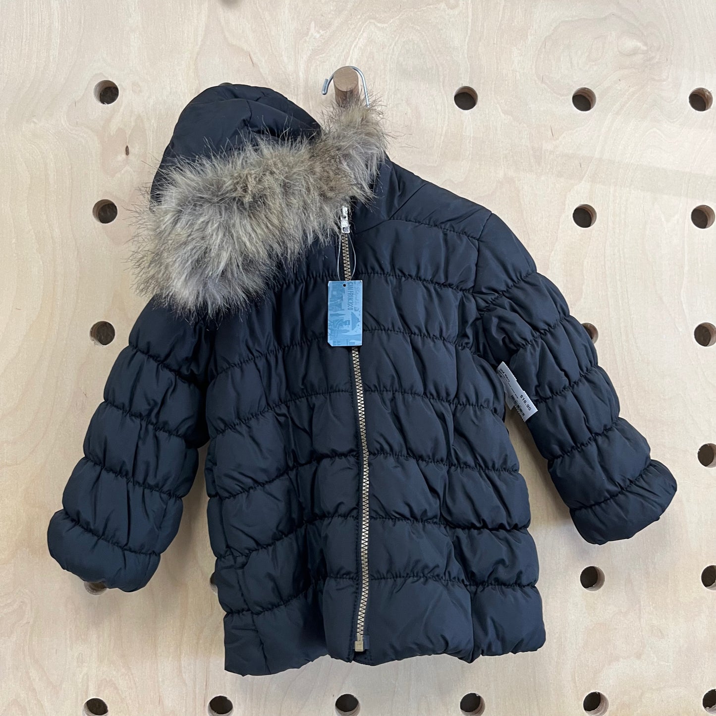 Black Faux Fur Hood Jacket NEW!