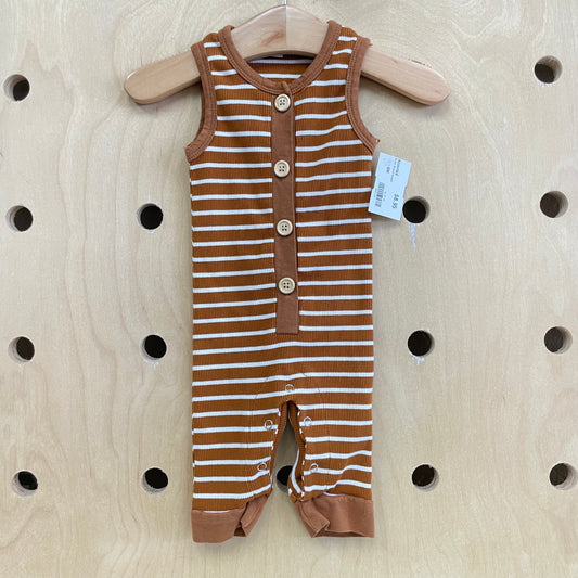 Brown Striped Romper