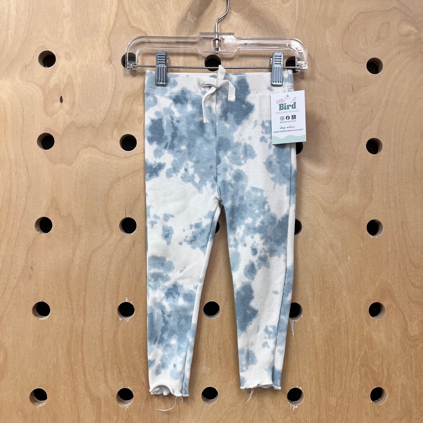 Blue Tie Dye Ribbed Leggings