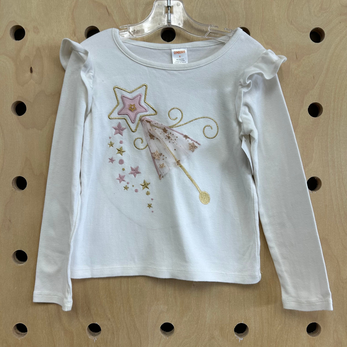White+Pink Shooting Star Tulle Tail Tee