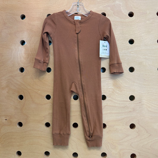 Brown Ribbed Zippy