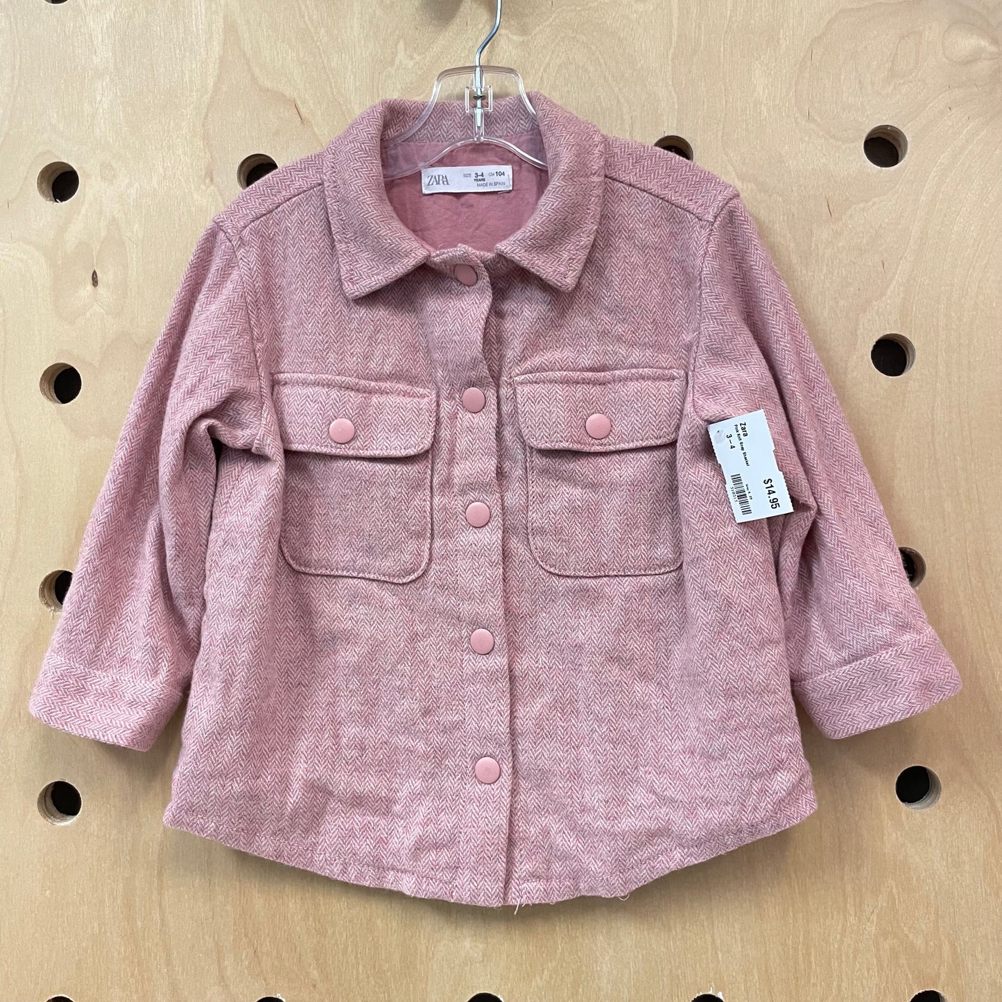 Pink Knit Snap Shacket