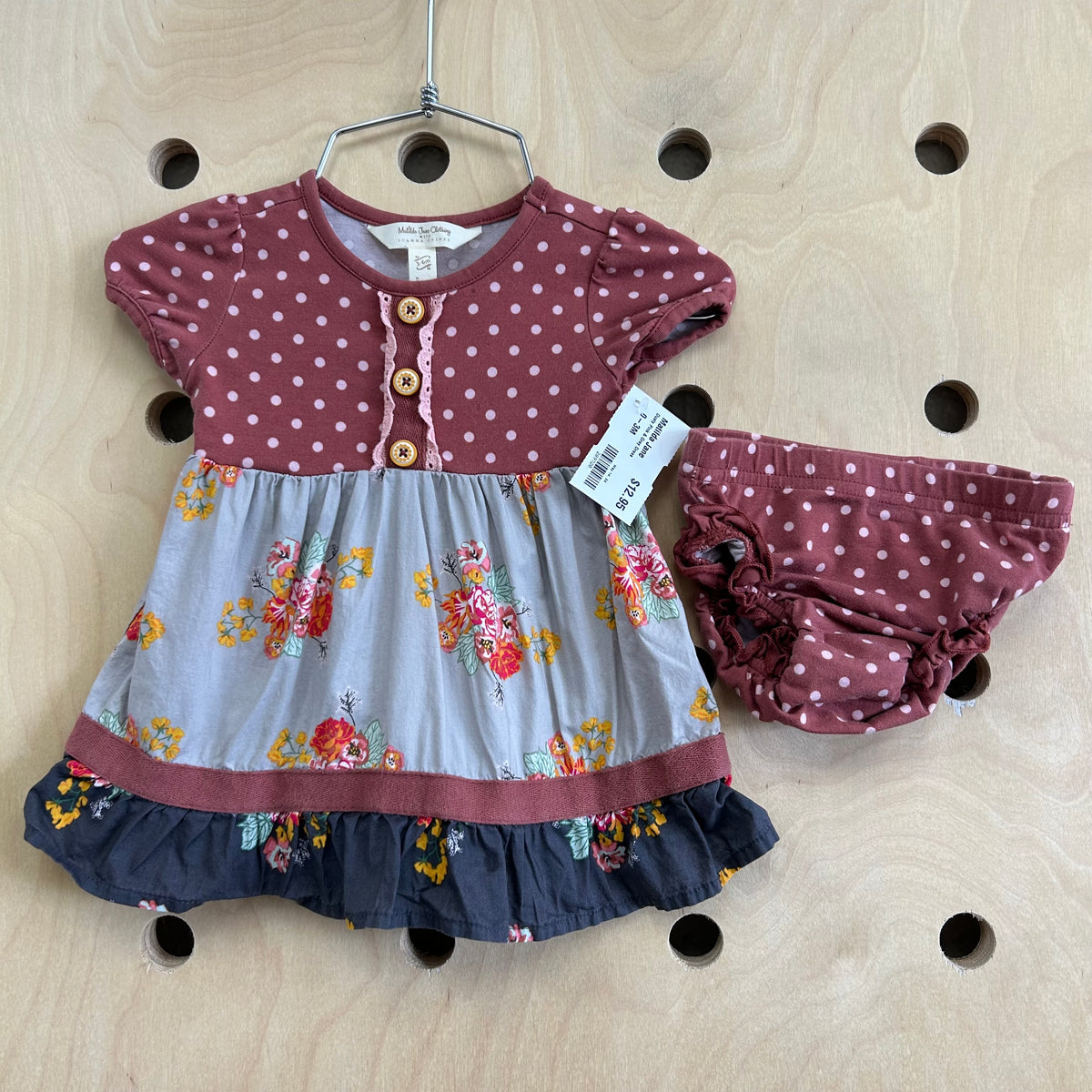 Dusty Pink & Grey Dress