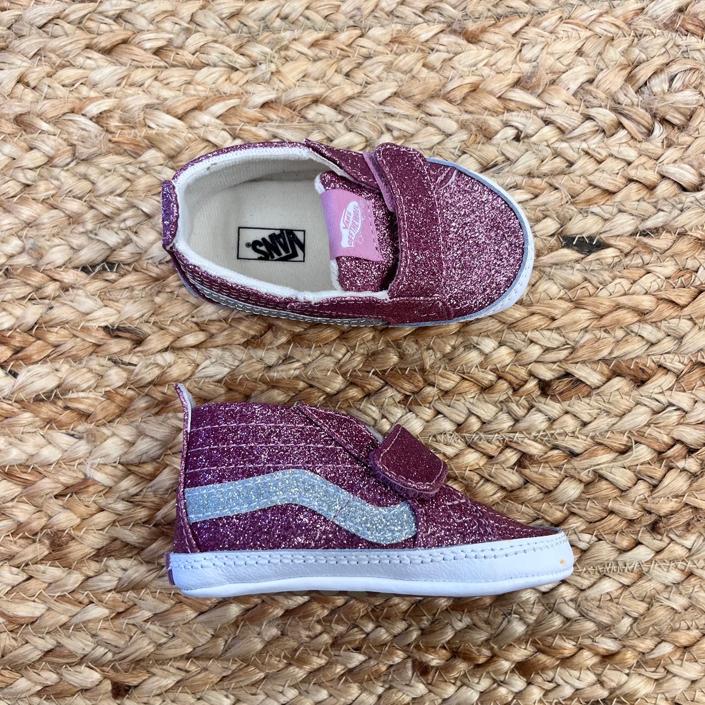 Pink/Silver Glitter Crib Walkers